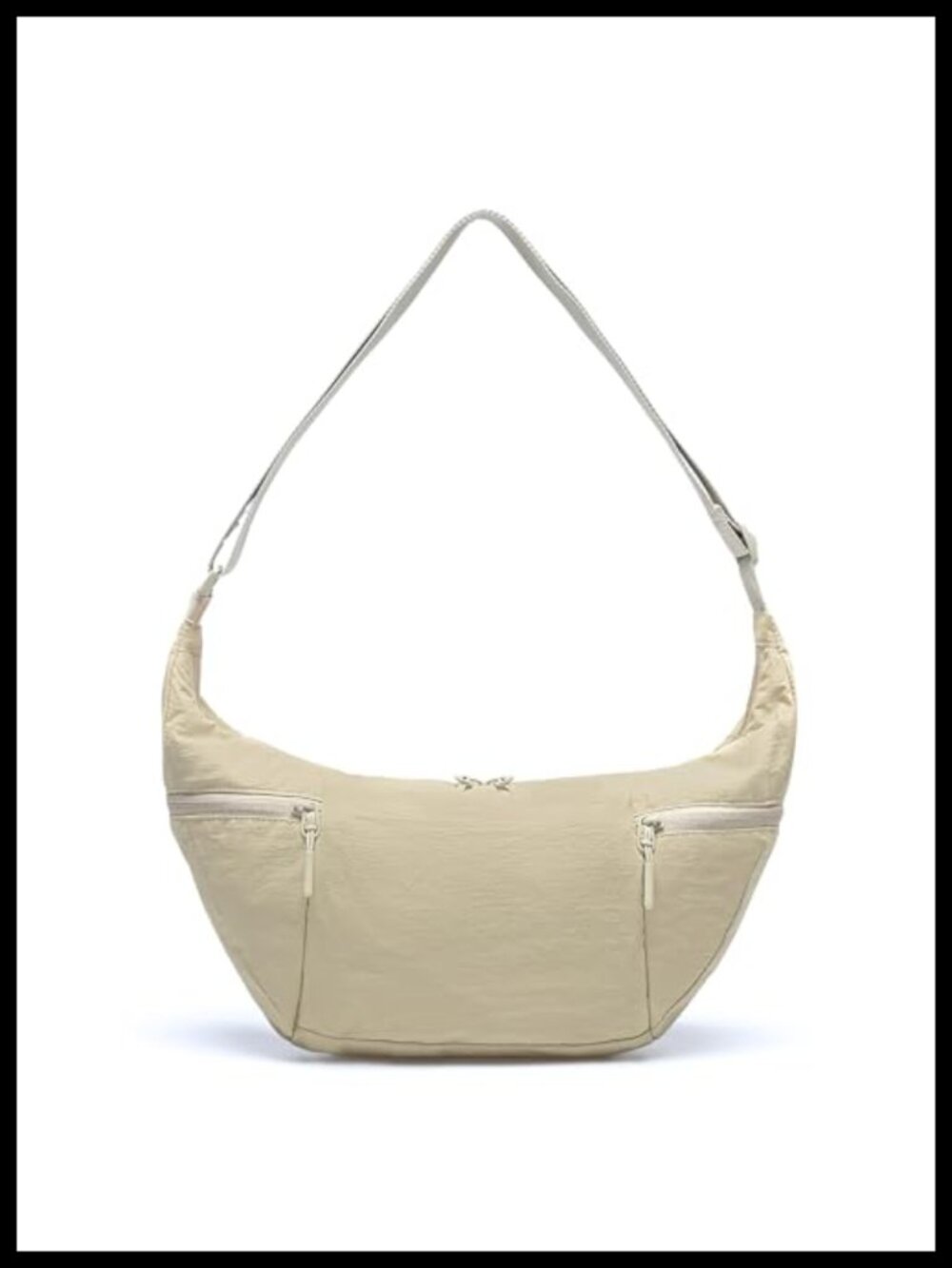 Nylon Crescent Crossbody Bag Lightweight Hobo Sling Purse Adjustable Strap